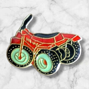 Vintage Enamel Hat Lapel Pin Red Honda ATC 110 3-Wheeler Motorcycle